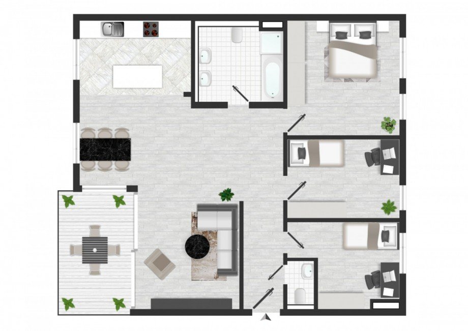 Bema�ter Grundriss Etagenwohnung Stuttgart