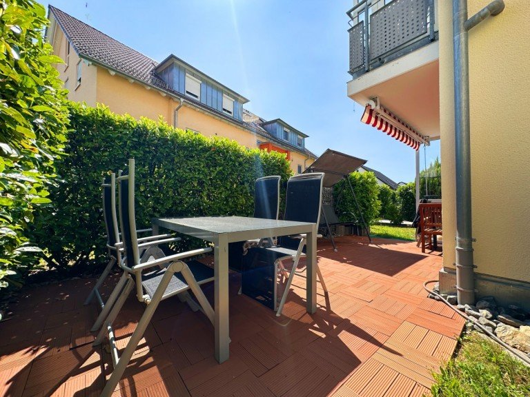Terrasse im Garten Sulzbach an der Murr Wohnung Gro�e 4,5 Zimmer Maisonette Wohnung