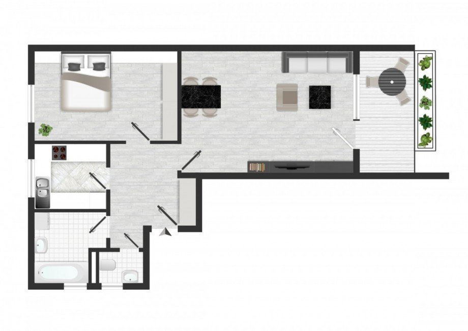 Grundriss Etagenwohnung B�blingen